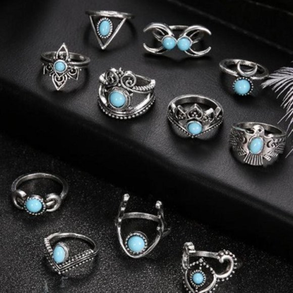 New Gothic Bad Girl Hot Chic 11Pcs Sexy Ring Set - Picture 2 of 5